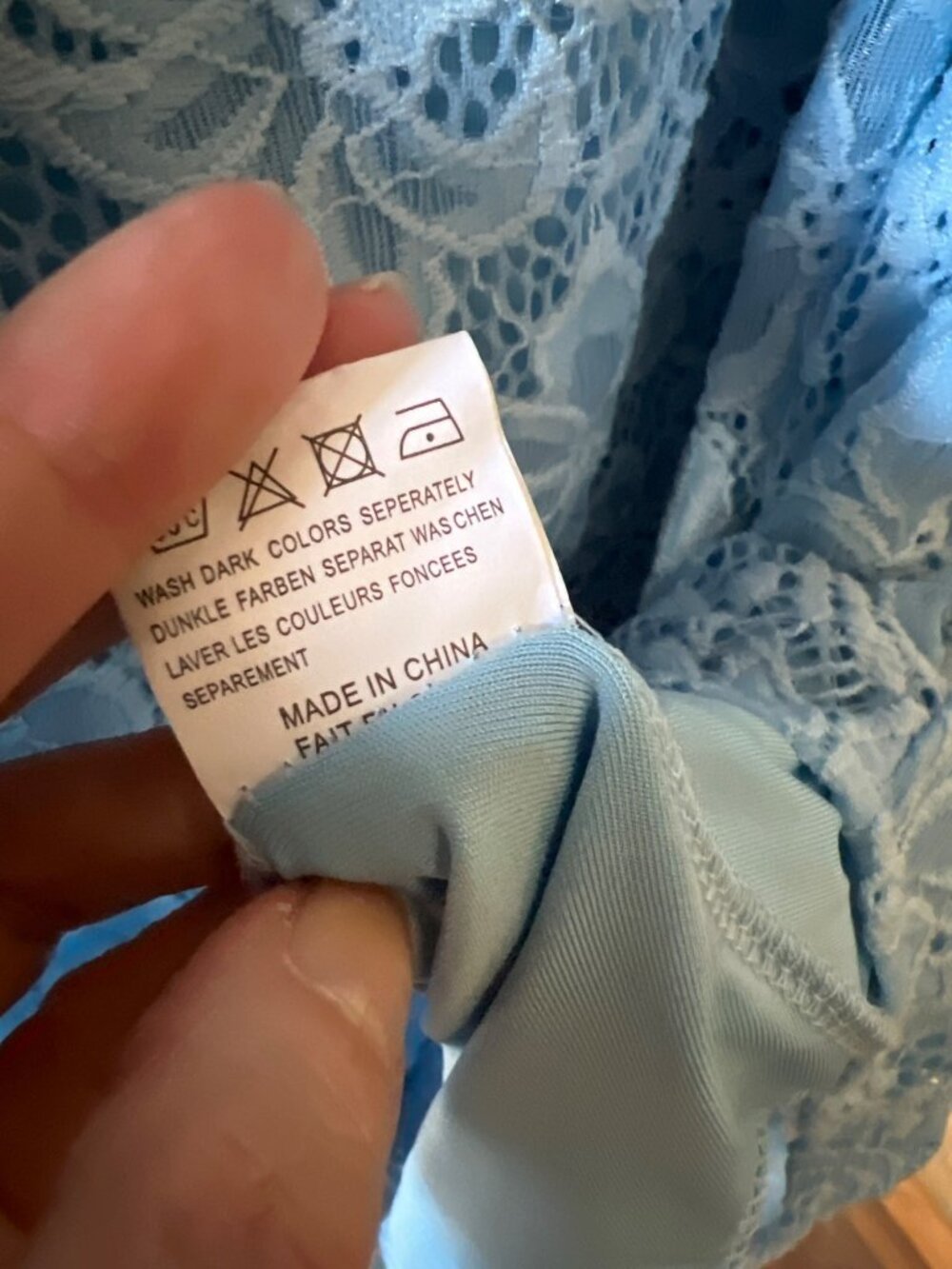 Blue Lace Off-Shoulder Dress - Picture 6 of 6
